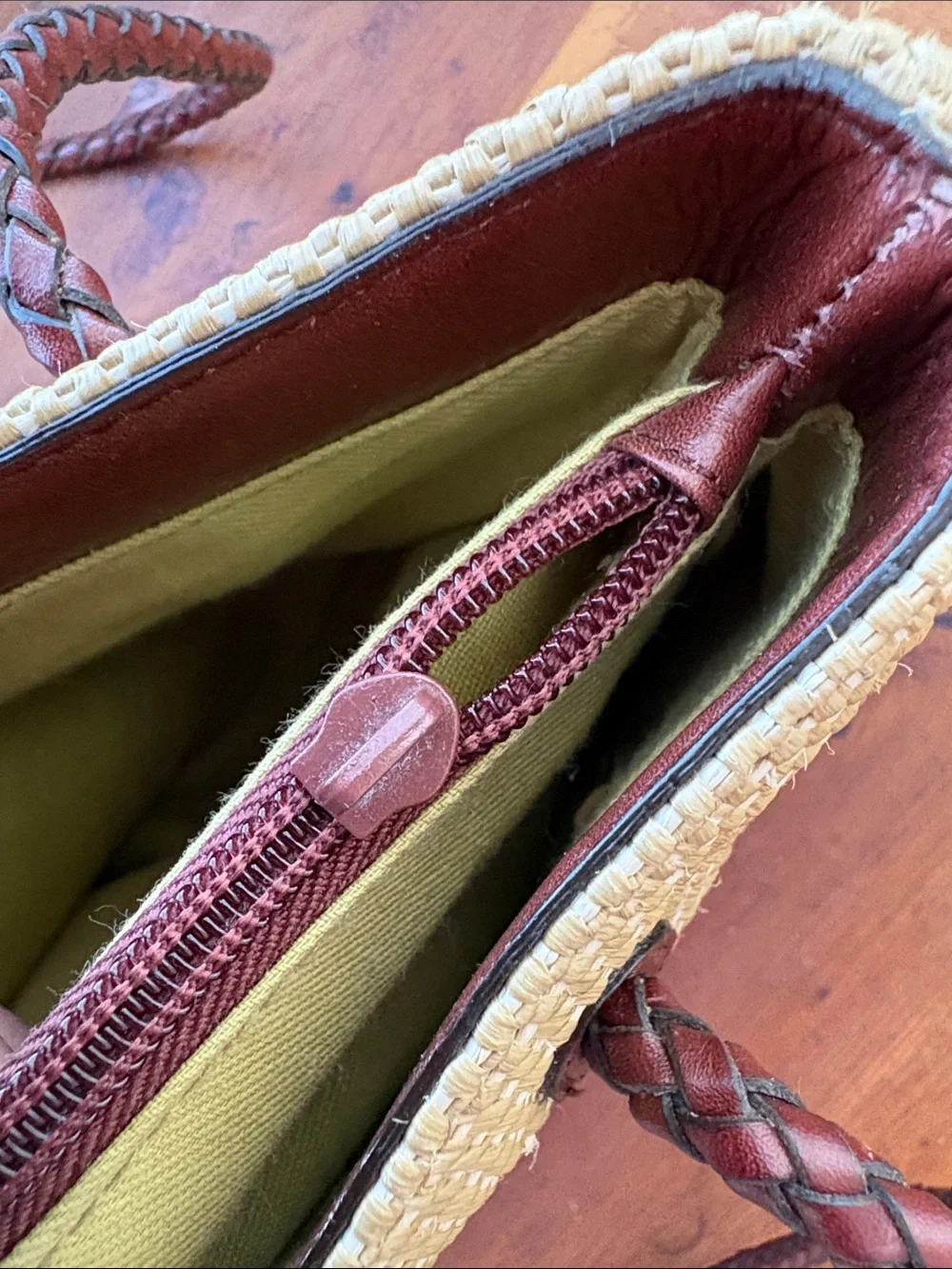 VINTAGE ETIENNE AIGNER MINI STRAW AND LEATHER TOTE/ SHOULDER BAG Mid 1990’s